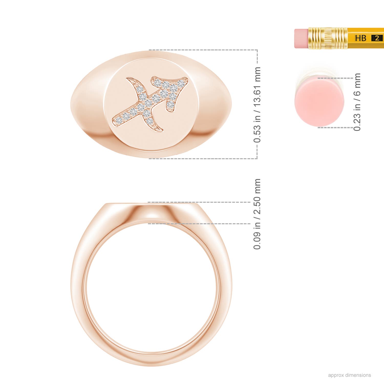 H, SI2 / 0.06 CT / 14 KT Rose Gold