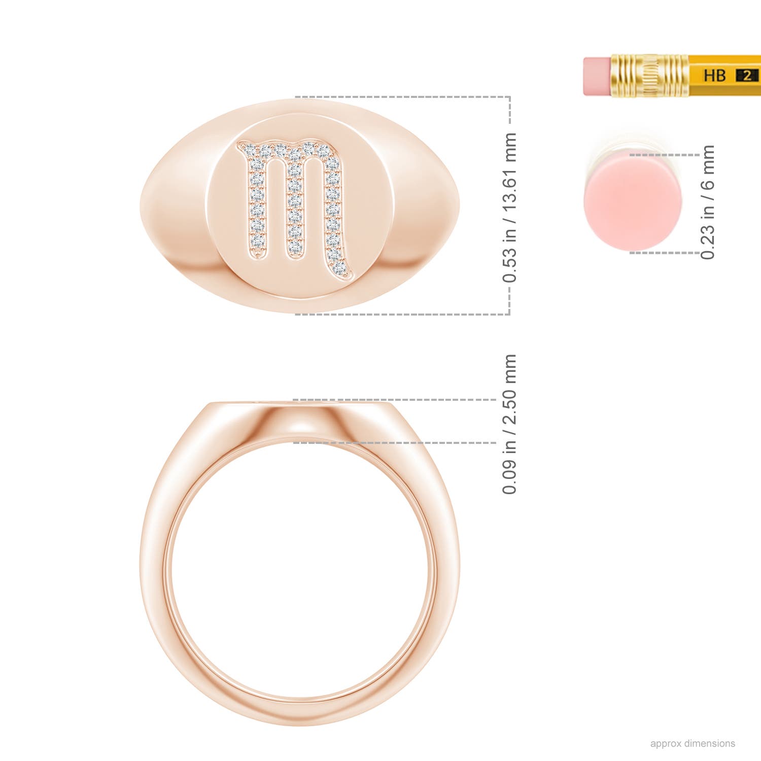 F-G, VS / 0.08 CT / 14 KT Rose Gold