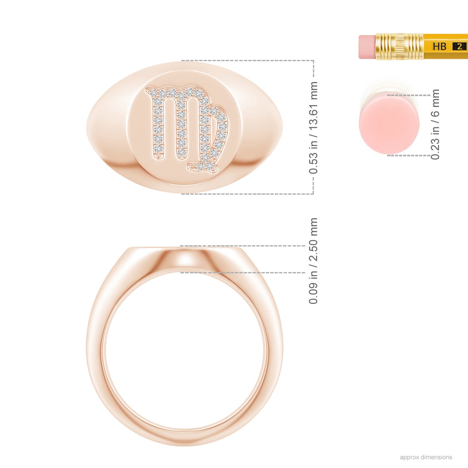 H, SI2 / 0.1 CT / 14 KT Rose Gold