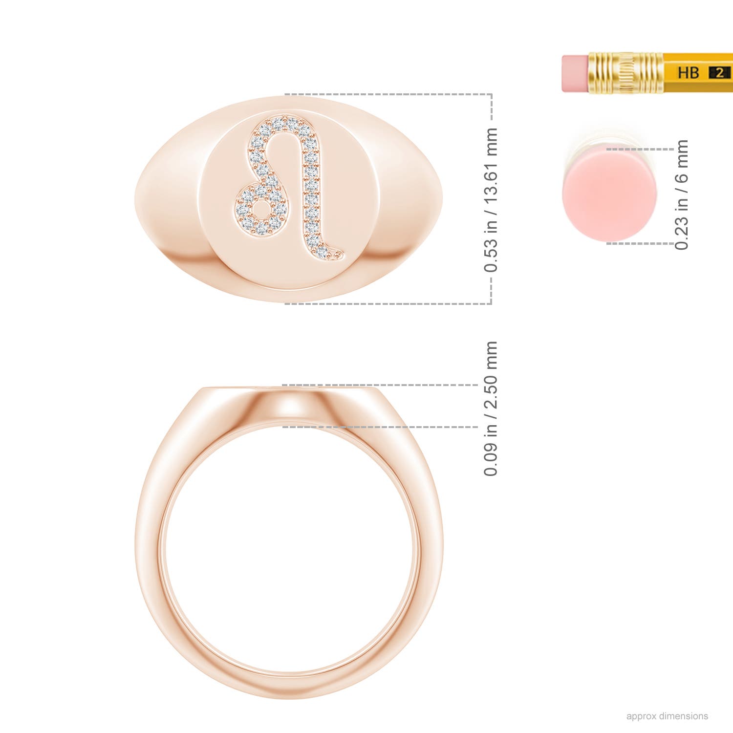 F-G, VS / 0.08 CT / 14 KT Rose Gold