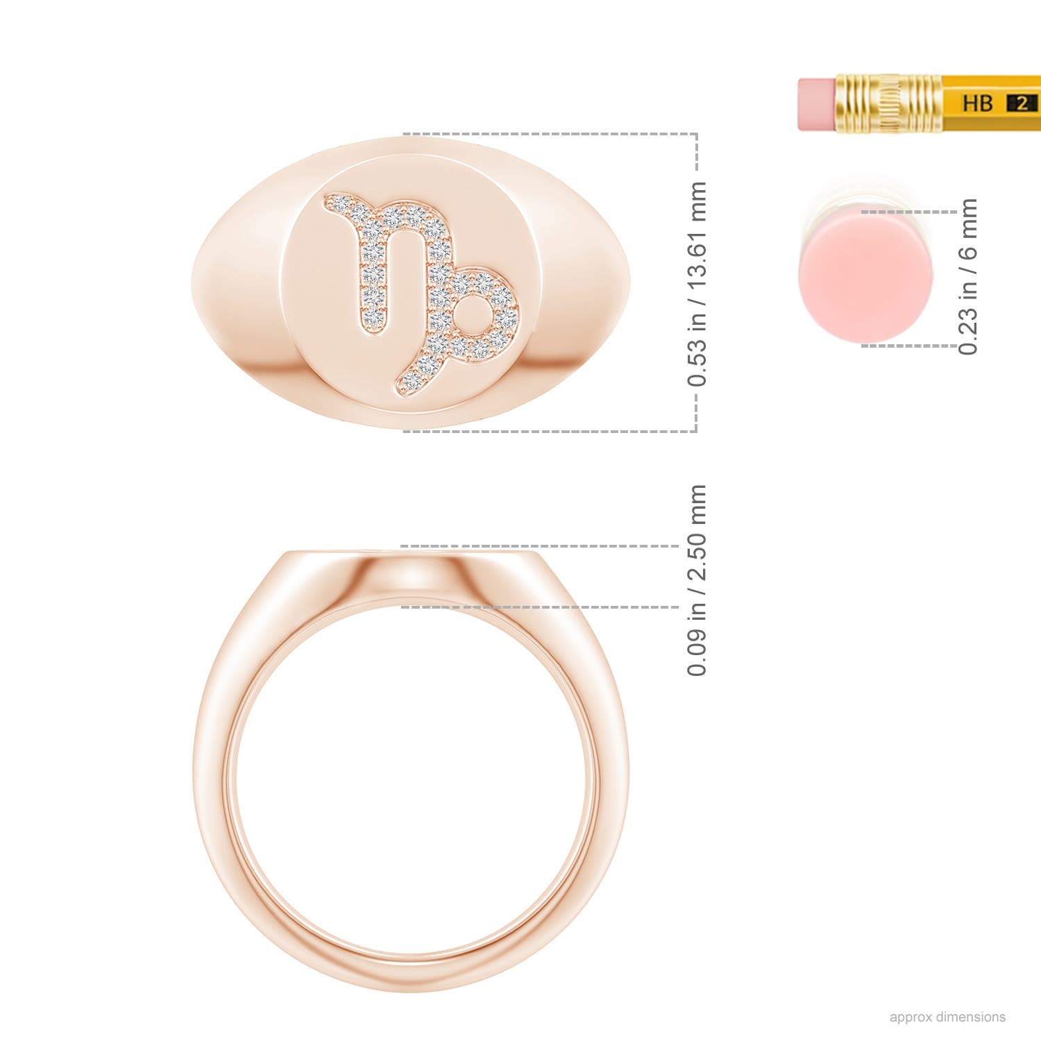 H, SI2 / 0.08 CT / 14 KT Rose Gold