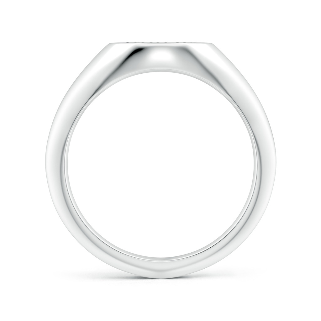 1.3mm GVS2 Diamond Taurus Engraved Signet Ring in White Gold Side-1