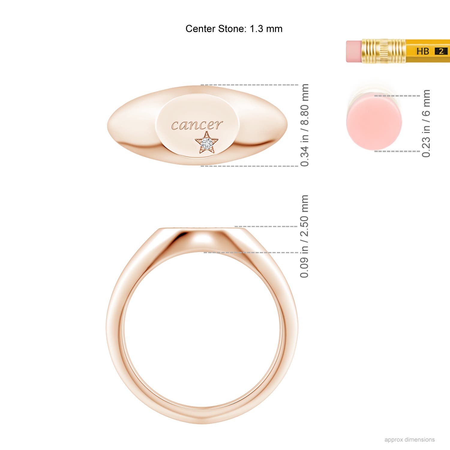 H, SI2 / 0.01 CT / 14 KT Rose Gold