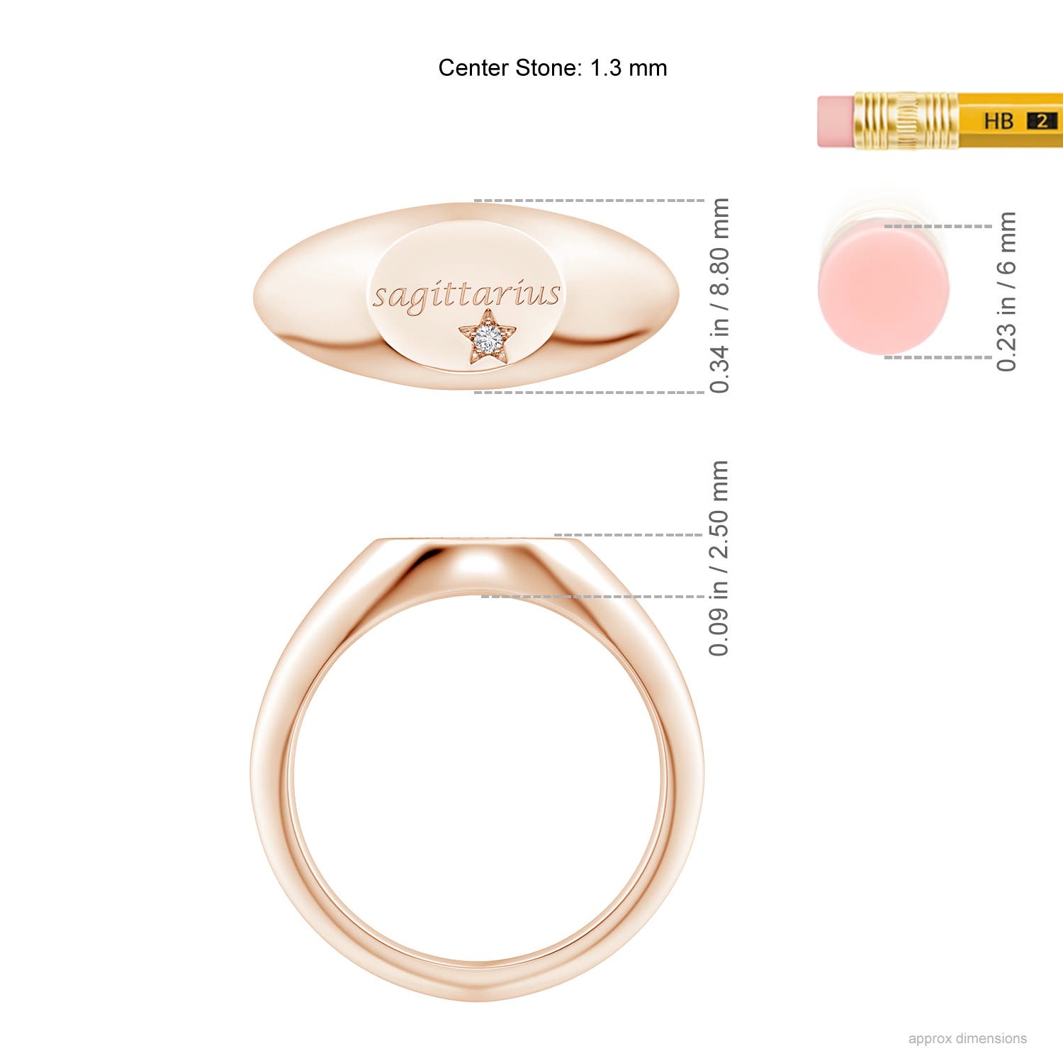 H, SI2 / 0.01 CT / 14 KT Rose Gold