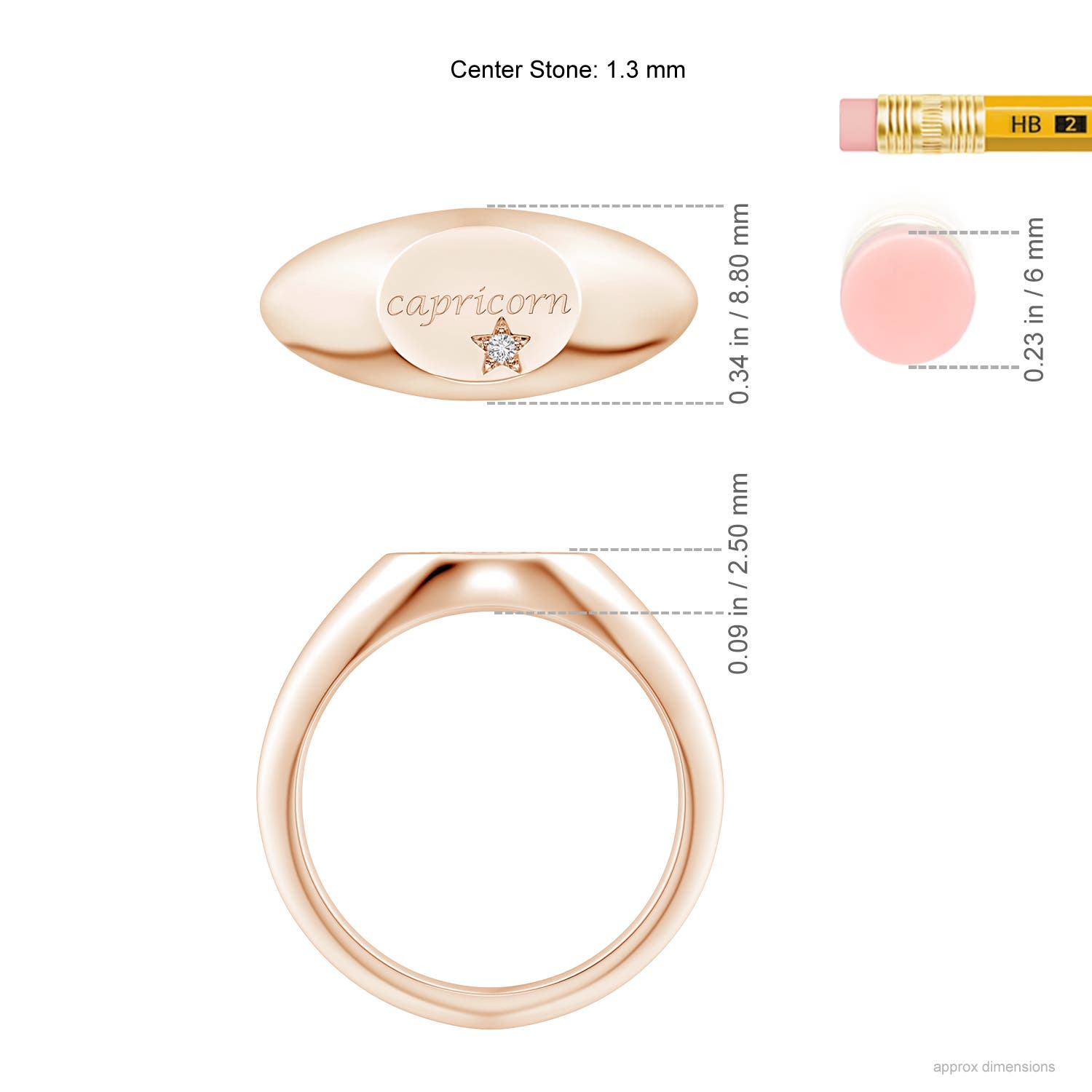 H, SI2 / 0.01 CT / 14 KT Rose Gold