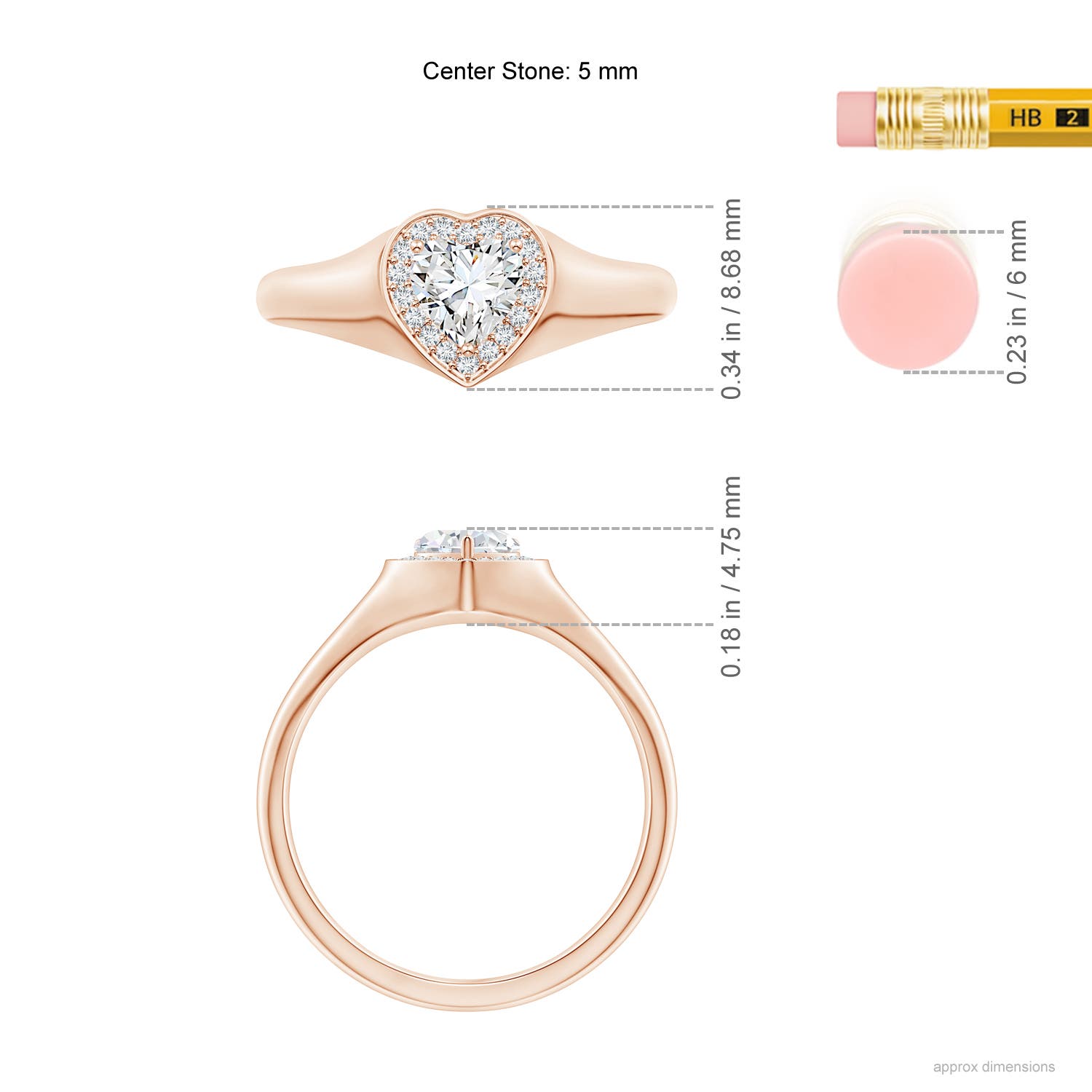 G, VS2 / 0.55 CT / 14 KT Rose Gold