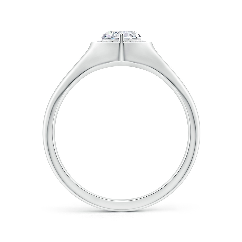 5mm HSI2 Heart-Shaped Diamond Halo Signet Ring in White Gold Side-1