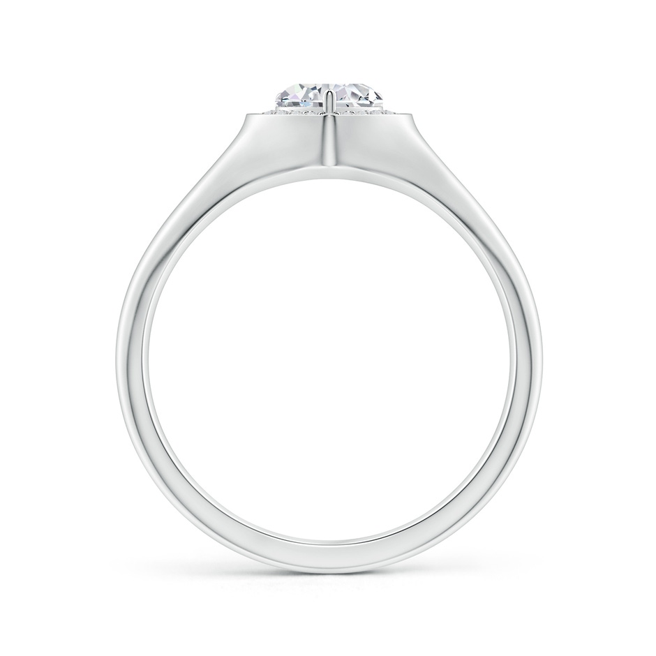 5mm HSI2 Heart-Shaped Diamond Halo Signet Ring in White Gold side-1