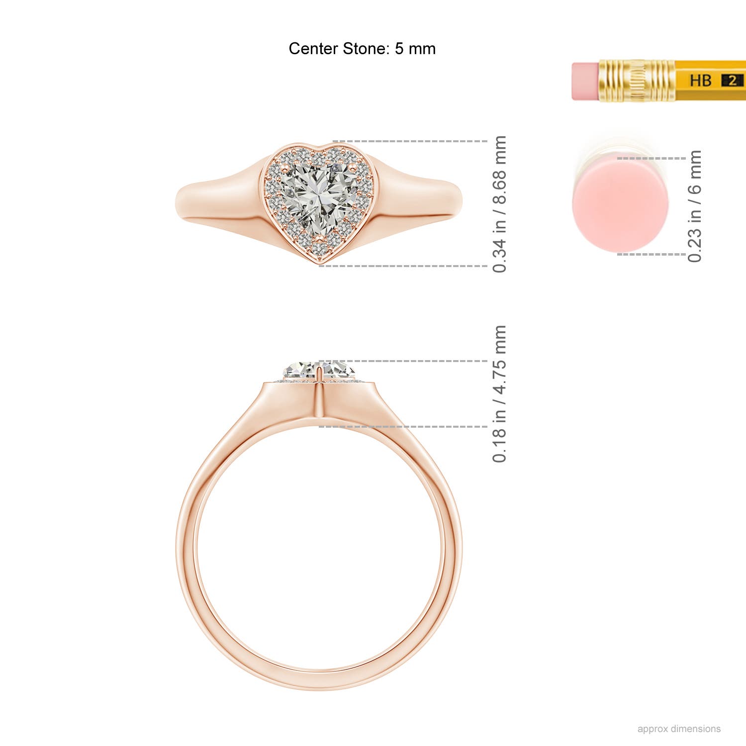 K, I3 / 0.55 CT / 14 KT Rose Gold