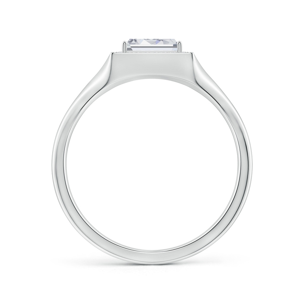 5.5X3.5mm HSI2 Baguette Diamond Halo Signet Ring in White Gold Side-1