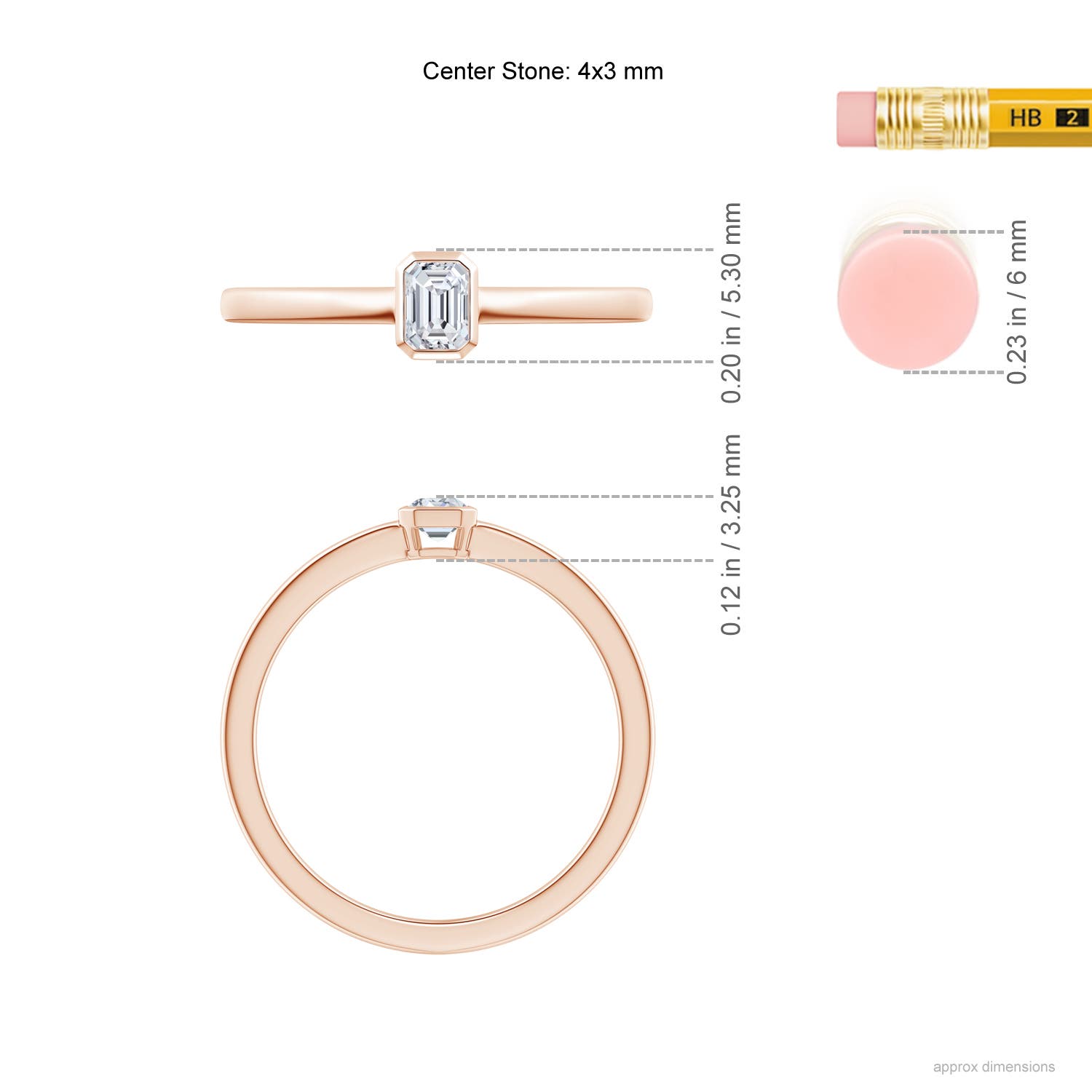 H, SI2 / 0.2 CT / 14 KT Rose Gold