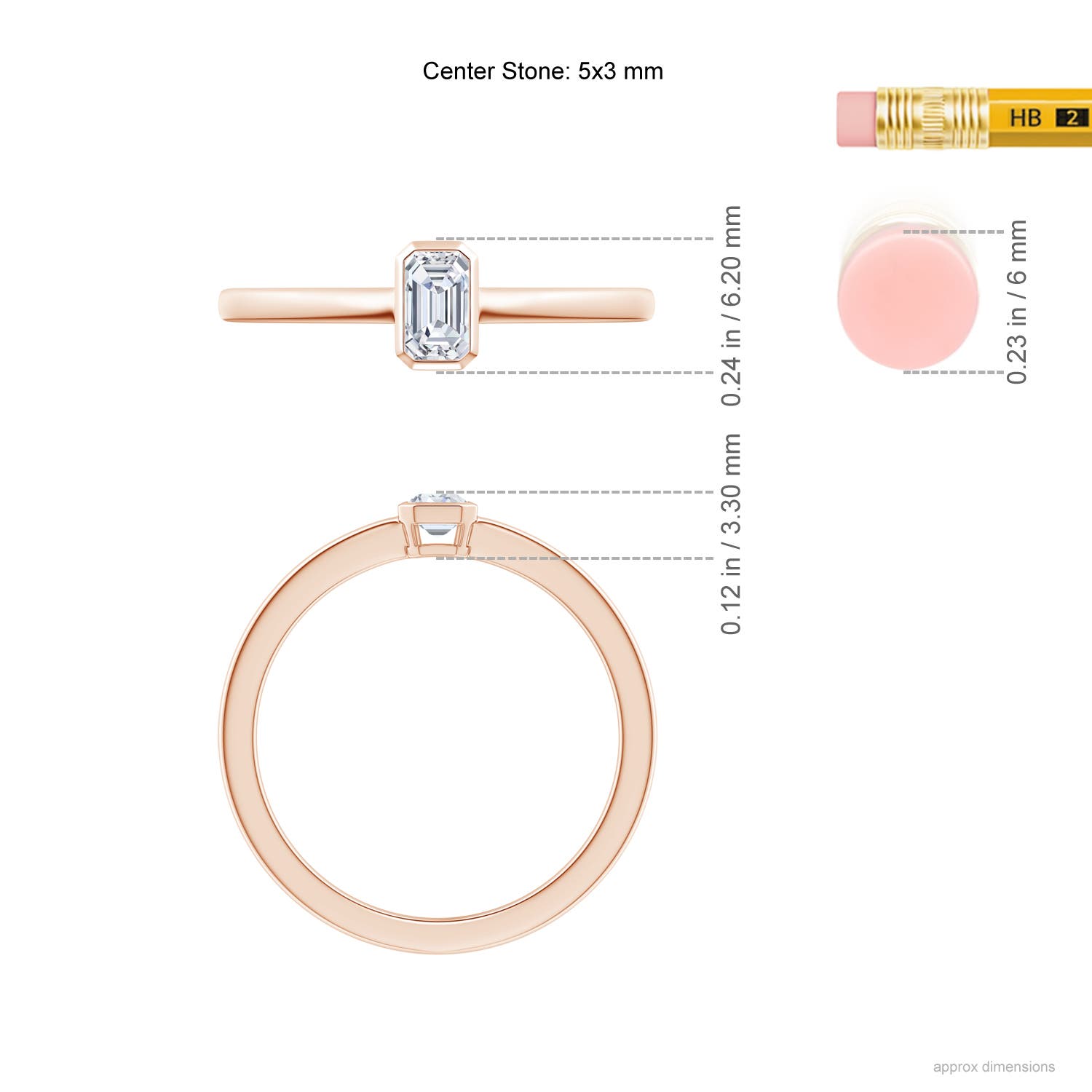 F-G, VS / 0.32 CT / 14 KT Rose Gold