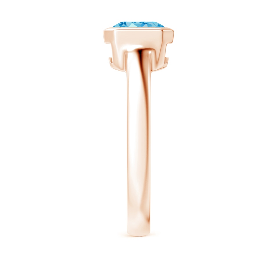 8.5x6.5mm AAAA East-West Emerald-Cut Fancy Intense Blue Diamond Solitaire Ring in Bezel Setting in 18K Rose Gold side 299