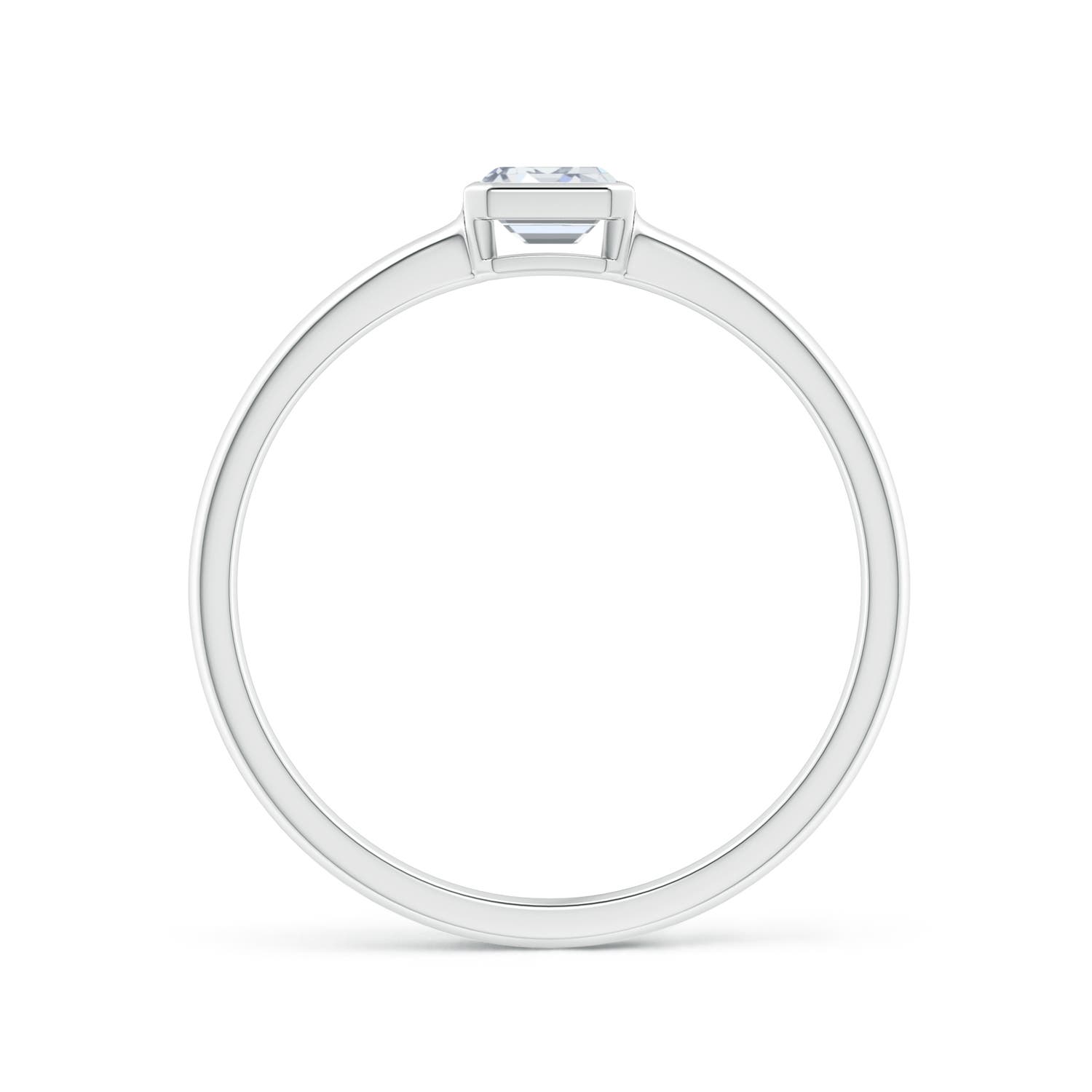 4x3mm GVS2 East-West Emerald-Cut Diamond Solitaire Ring in Bezel Setting in P950 Platinum