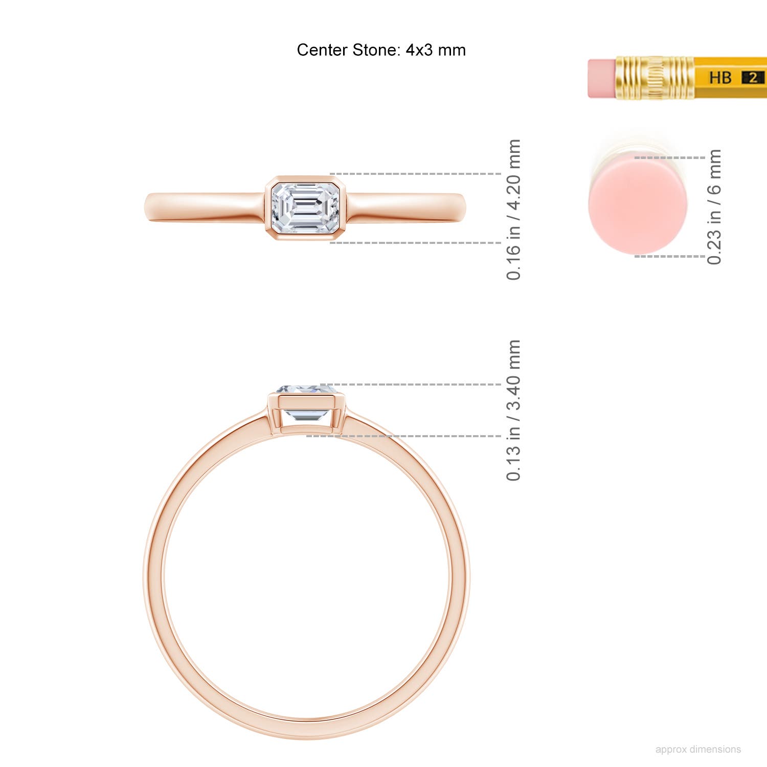 H, SI2 / 0.2 CT / 14 KT Rose Gold