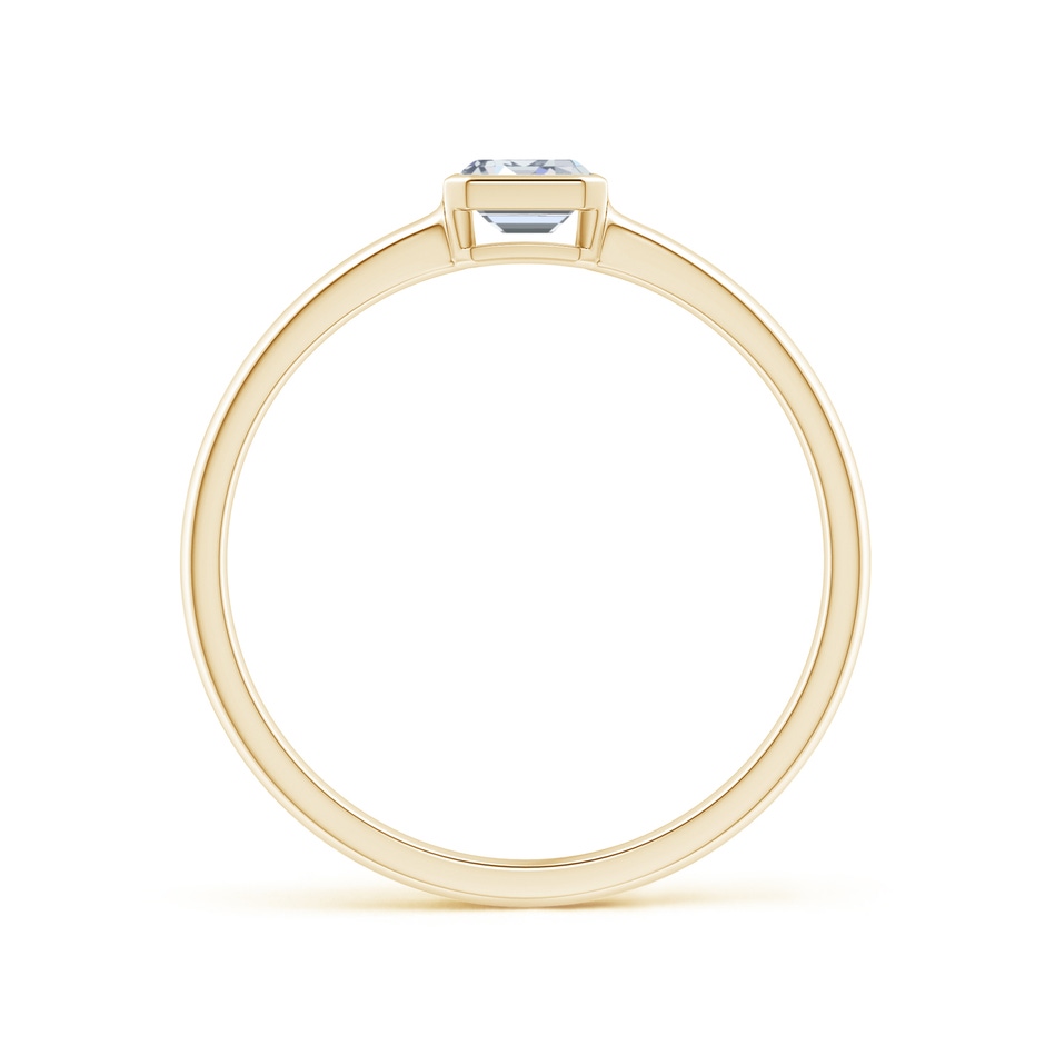 4x3mm HSI2 East-West Emerald-Cut Diamond Solitaire Ring in Bezel Setting in Yellow Gold side 199