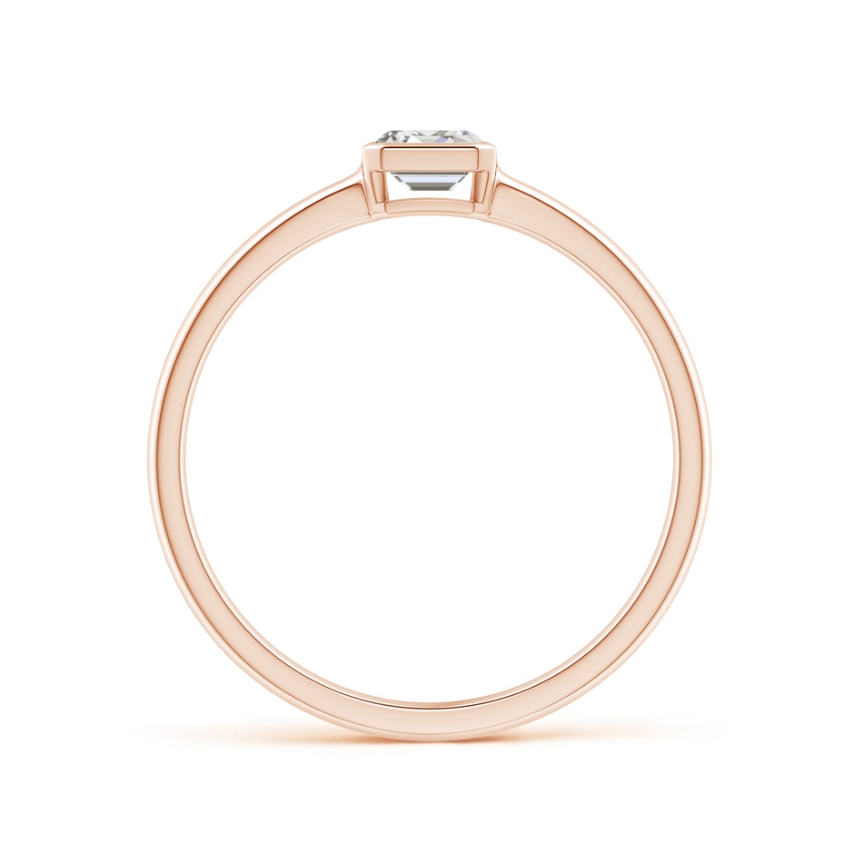4x3mm IJI1I2 East-West Emerald-Cut Diamond Solitaire Ring in Bezel Setting in Rose Gold side 199