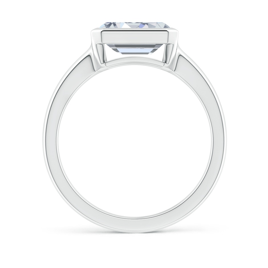 8.5x6.5mm HSI2 East-West Emerald-Cut Diamond Solitaire Ring in Bezel Setting in P950 Platinum side 199