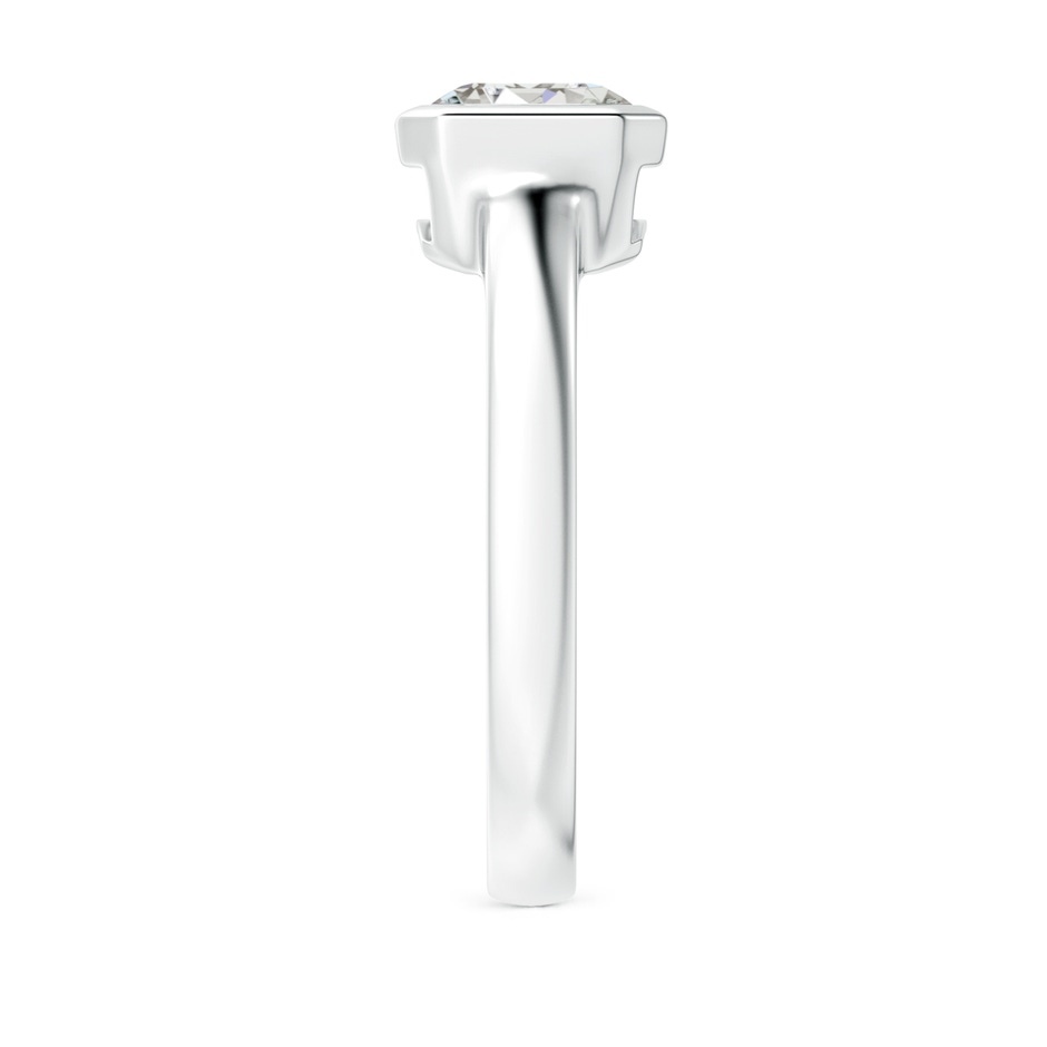 8.5x6.5mm IJI1I2 East-West Emerald-Cut Diamond Solitaire Ring in Bezel Setting in P950 Platinum side 299