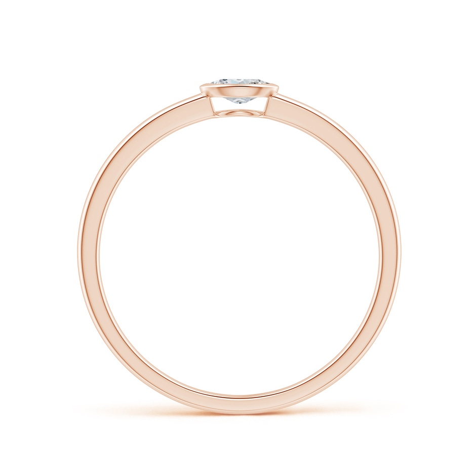 4x3mm GVS2 East-West Oval Diamond Solitaire Ring in Bezel Setting in Rose Gold side-1