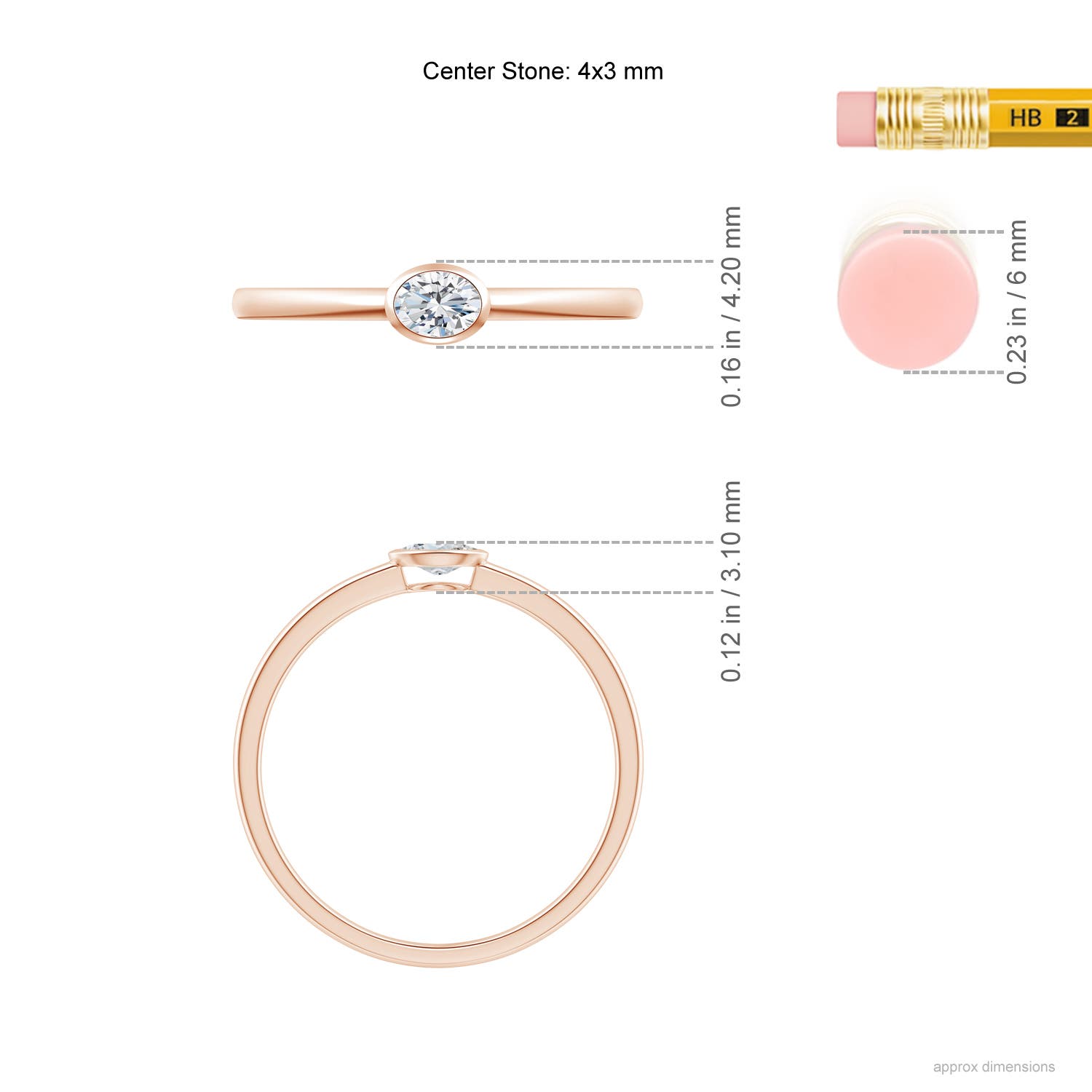 F-G, VS / 0.12 CT / 14 KT Rose Gold