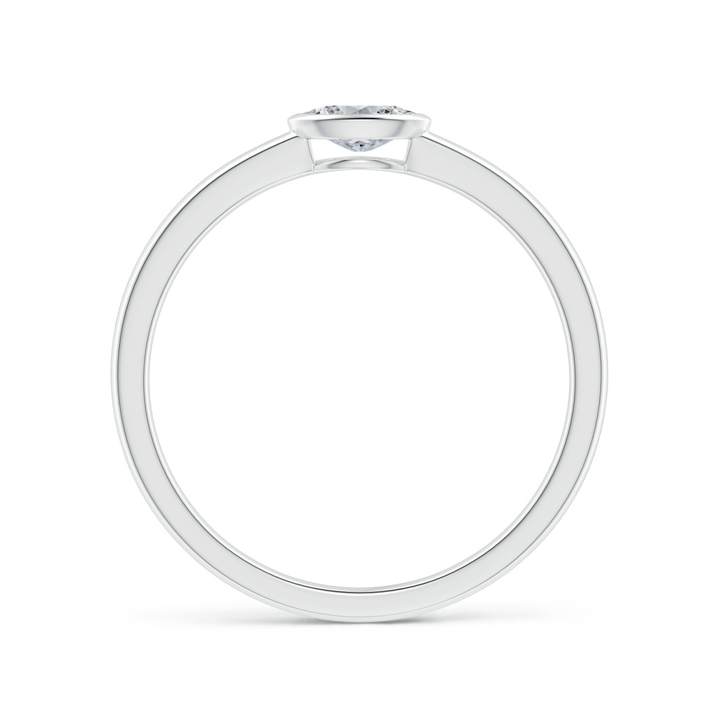 5x3mm HSI2 East-West Oval Diamond Solitaire Ring in Bezel Setting in White Gold - side_1