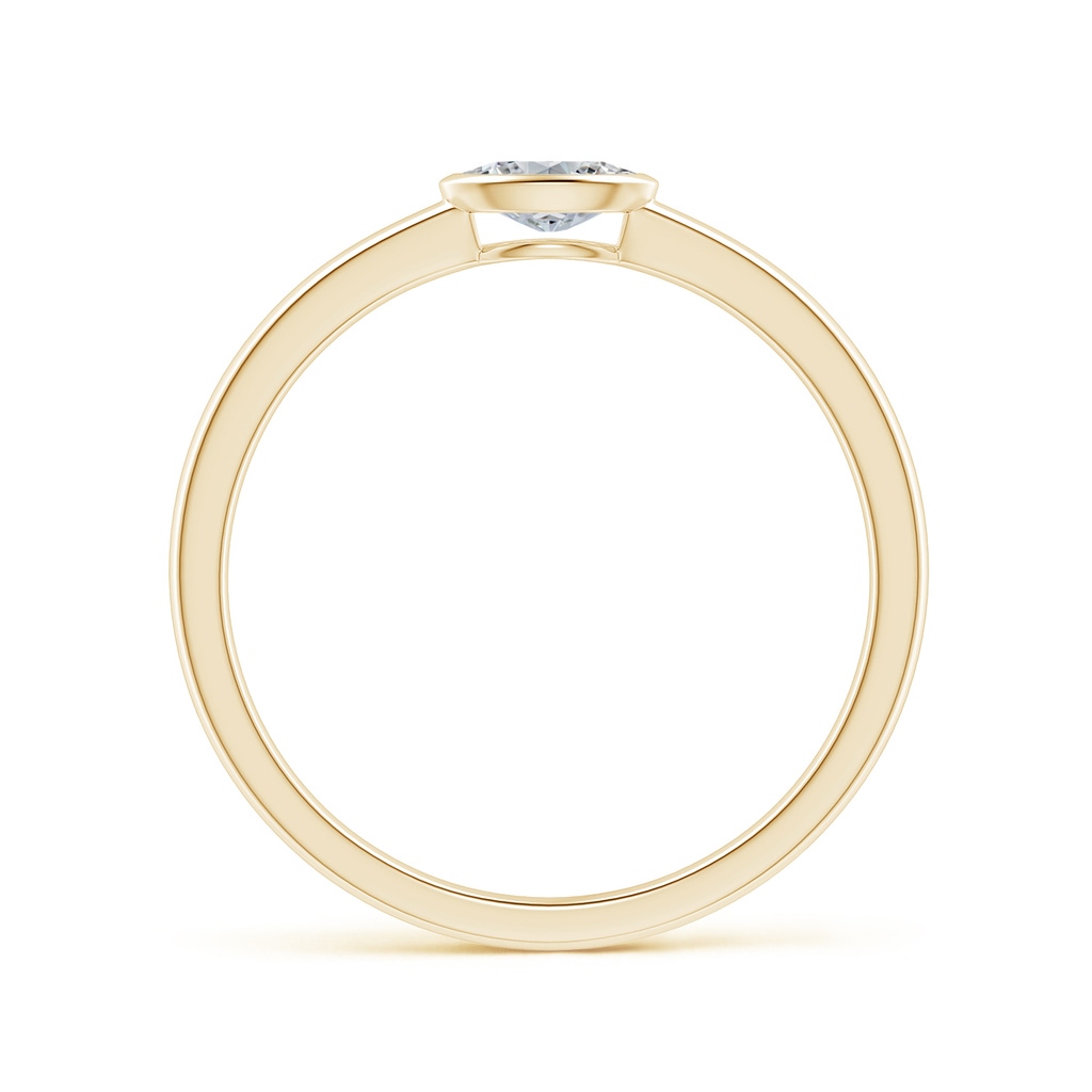 5x3mm HSI2 East-West Oval Diamond Solitaire Ring in Bezel Setting in Yellow Gold - side_1