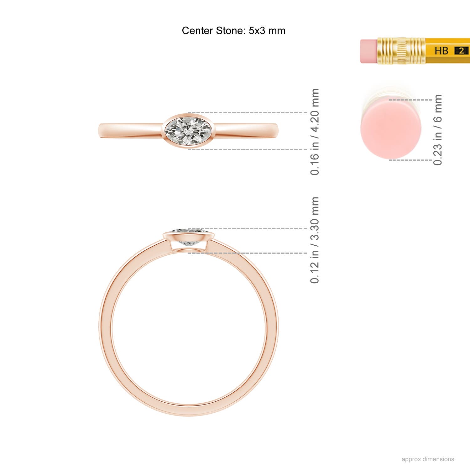 K, I3 / 0.21 CT / 14 KT Rose Gold