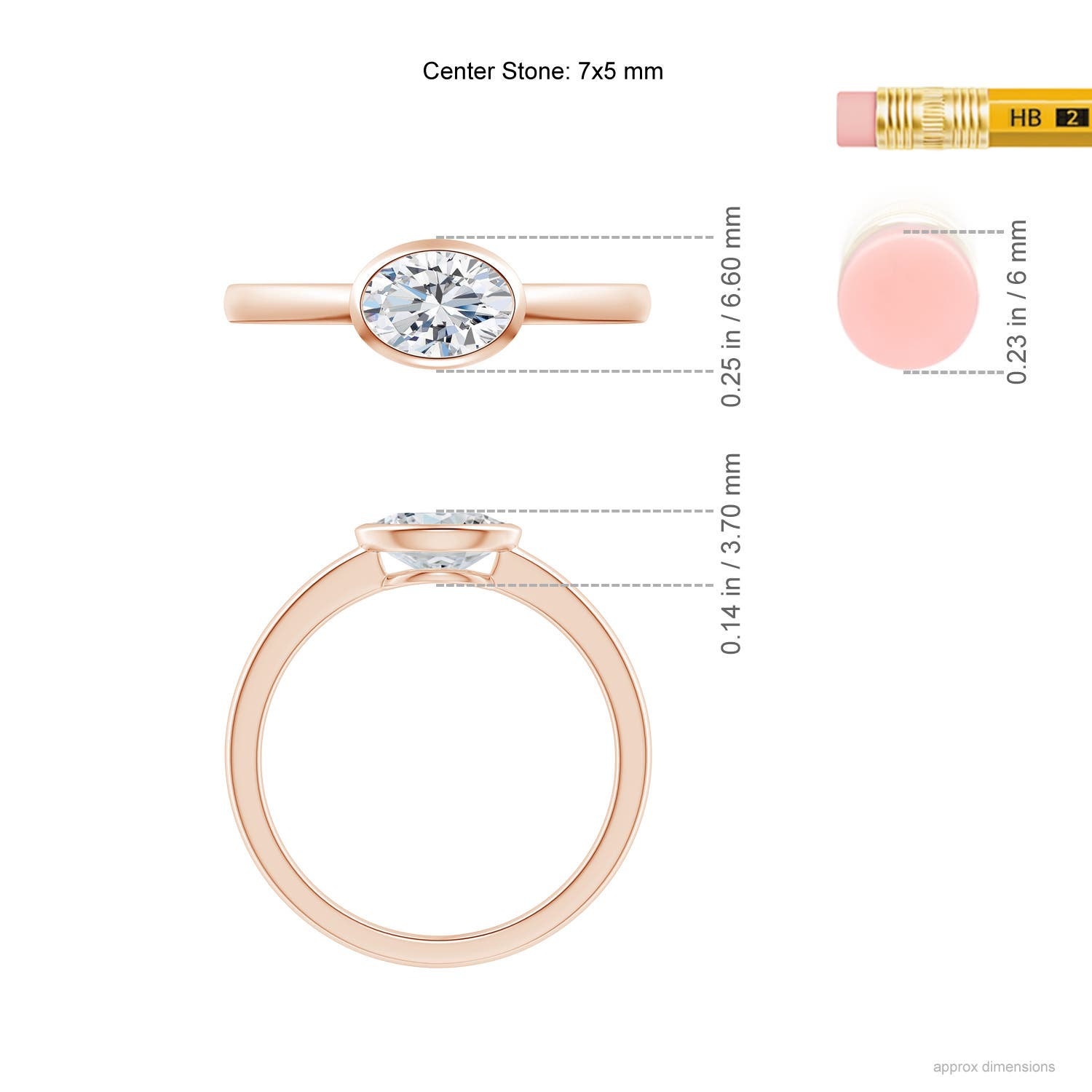 F-G, VS / 0.65 CT / 14 KT Rose Gold