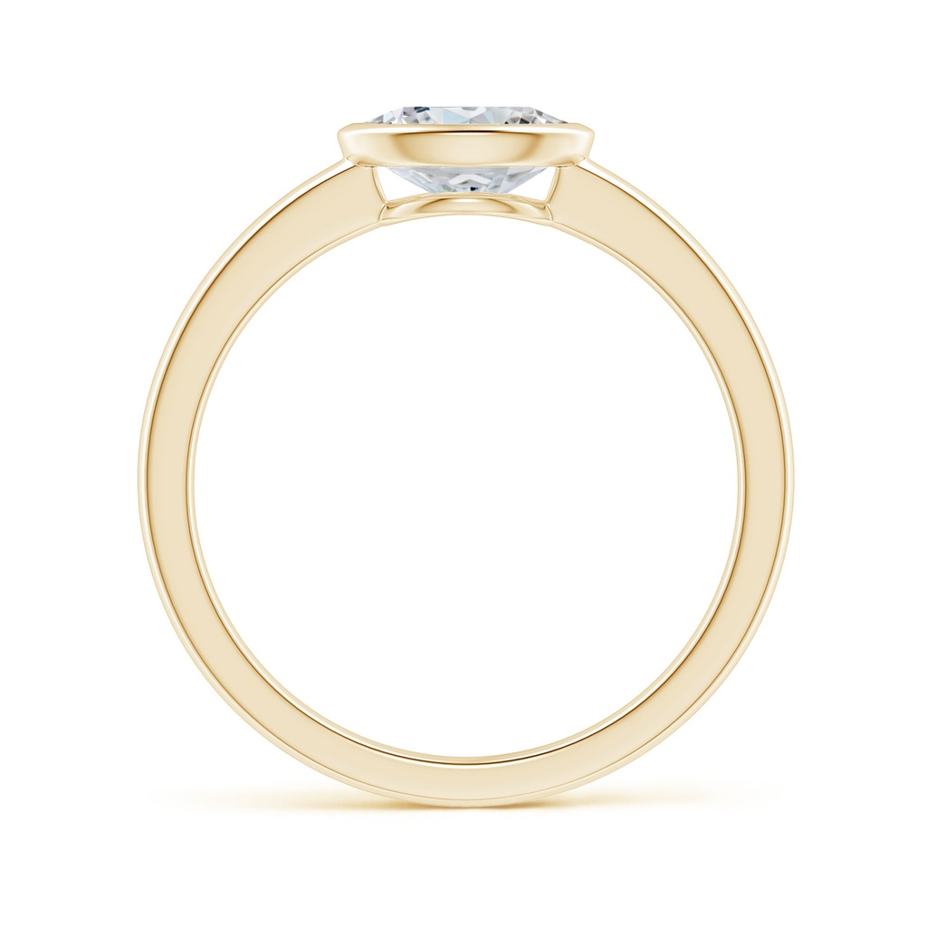 7x5mm GVS2 East-West Oval Diamond Solitaire Ring in Bezel Setting in Yellow Gold Side-1