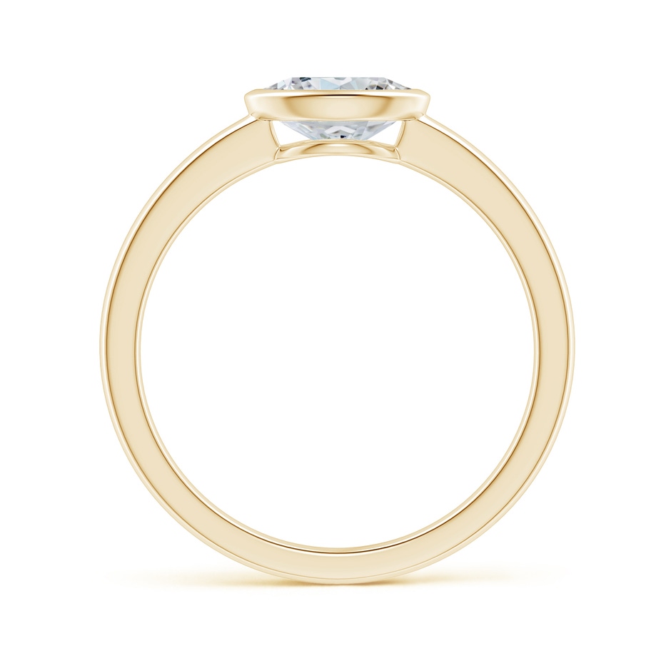 7x5mm GVS2 East-West Oval Diamond Solitaire Ring in Bezel Setting in Yellow Gold side-1