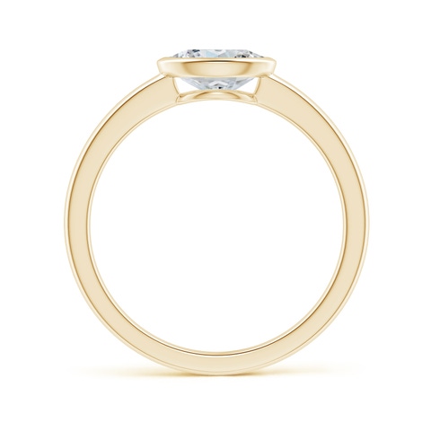 7x5mm GVS2 East-West Oval Diamond Solitaire Ring in Bezel Setting in Yellow Gold