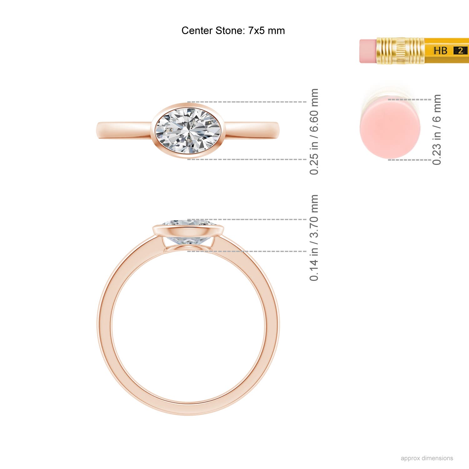 H, SI2 / 0.76 CT / 14 KT Rose Gold