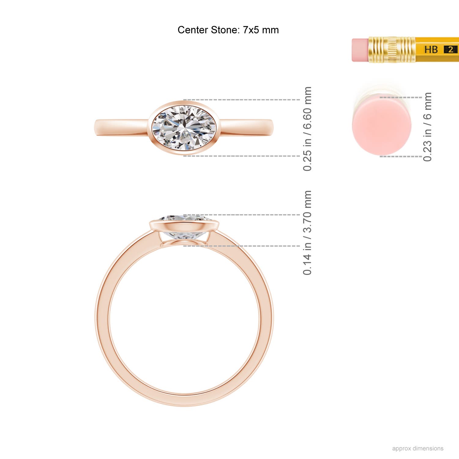 I-J, I1-I2 / 0.76 CT / 14 KT Rose Gold