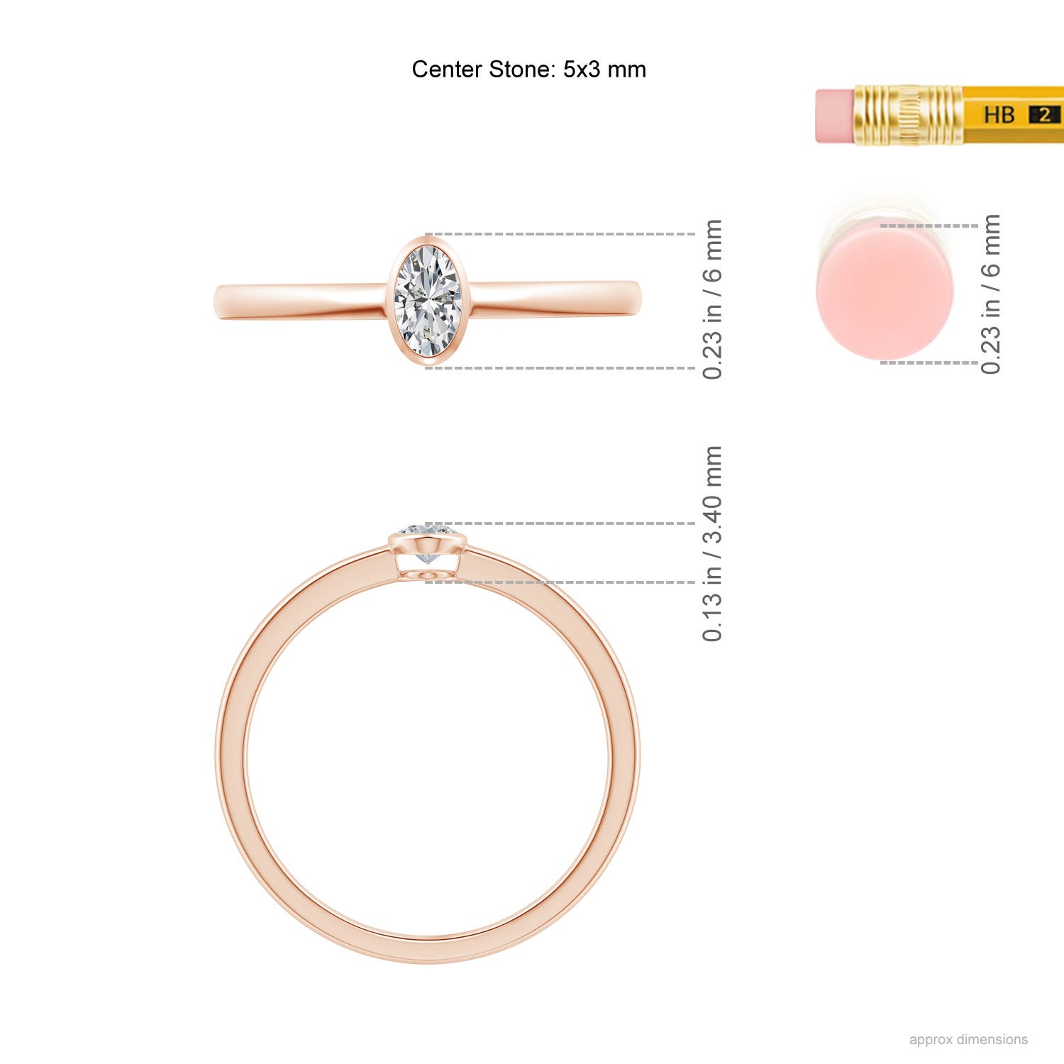 H, SI2 / 0.21 CT / 14 KT Rose Gold