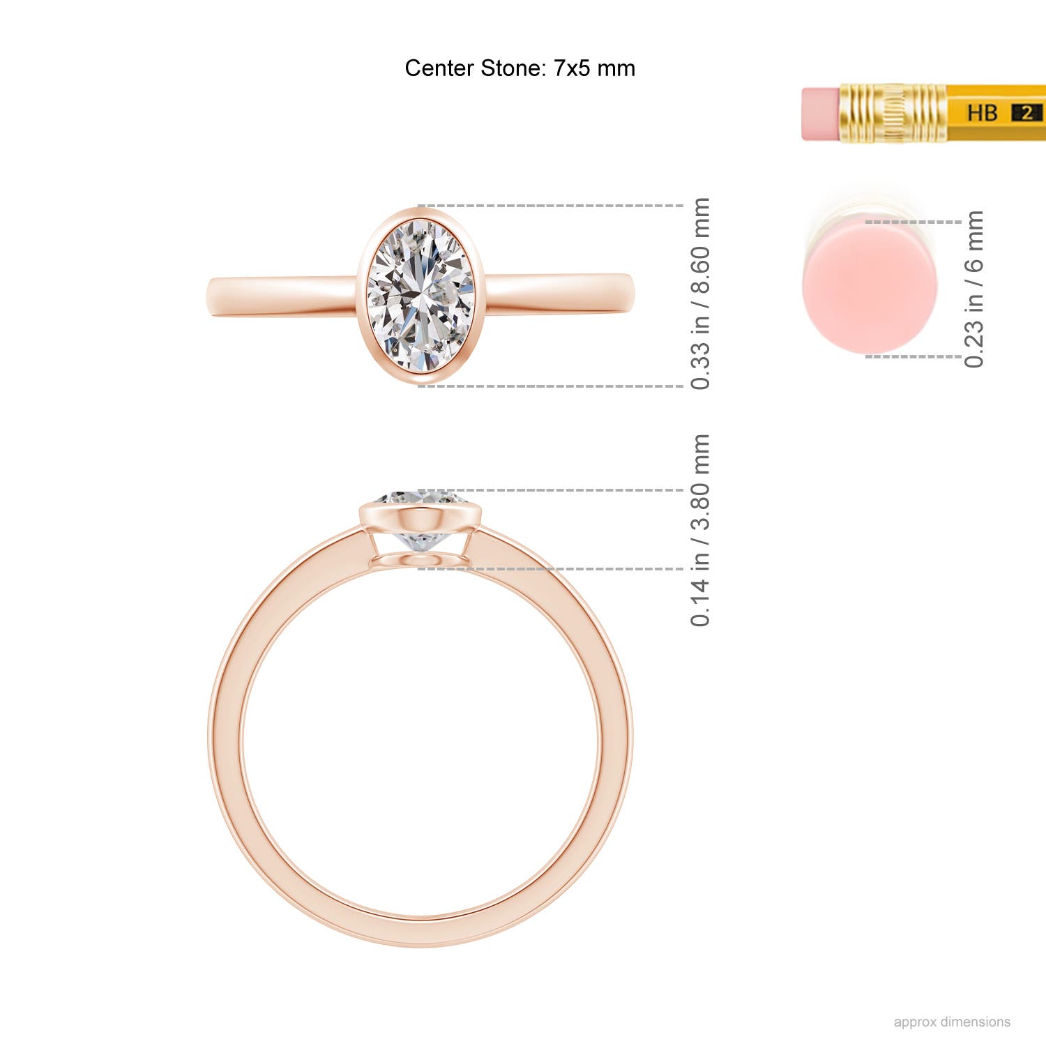 I-J, I1-I2 / 0.76 CT / 14 KT Rose Gold