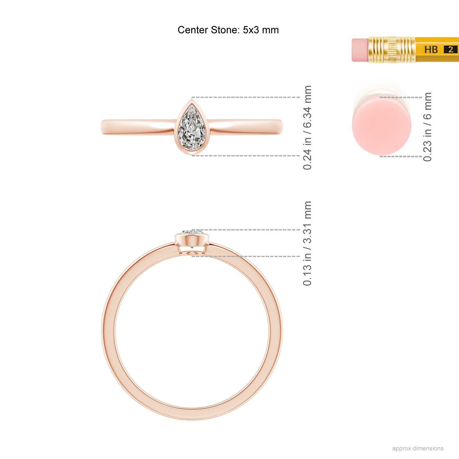 K, I3 / 0.2 CT / 14 KT Rose Gold