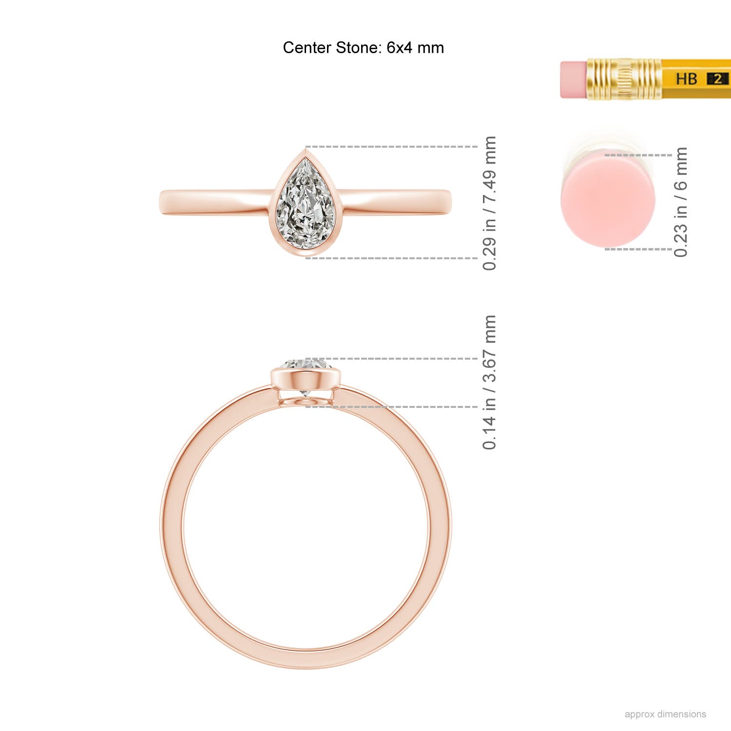 K, I3 / 0.4 CT / 14 KT Rose Gold