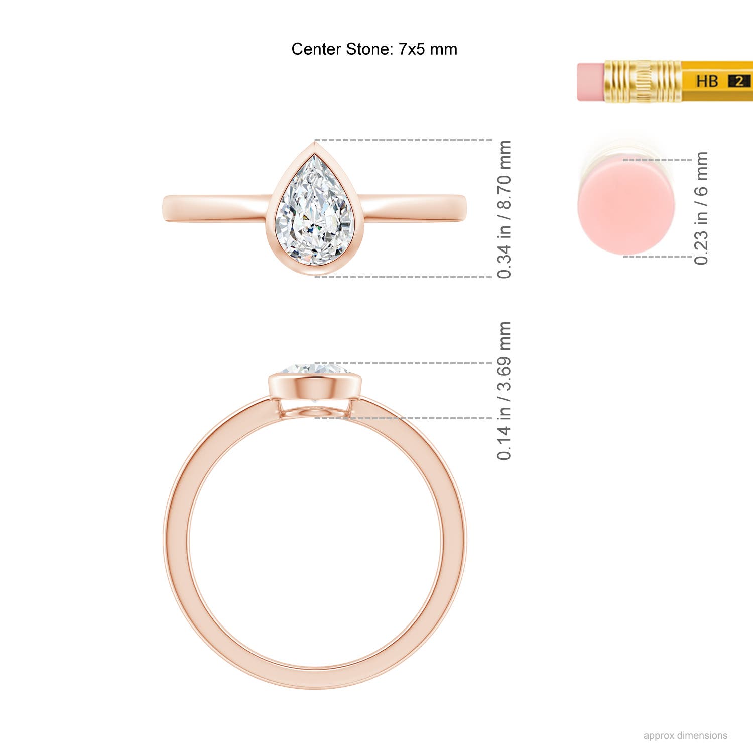 G, VS2 / 0.71 CT / 14 KT Rose Gold