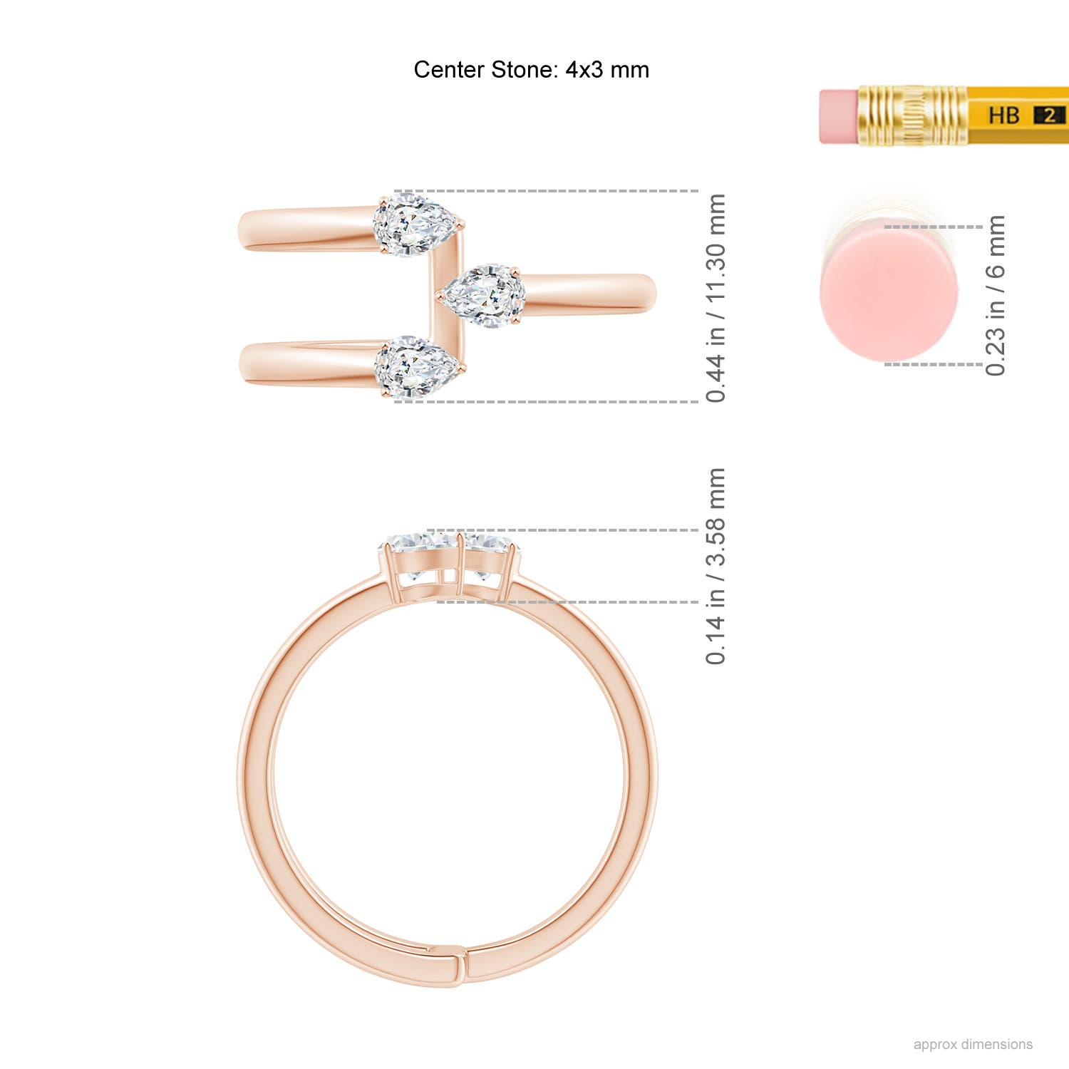 G, VS2 / 0.63 CT / 14 KT Rose Gold