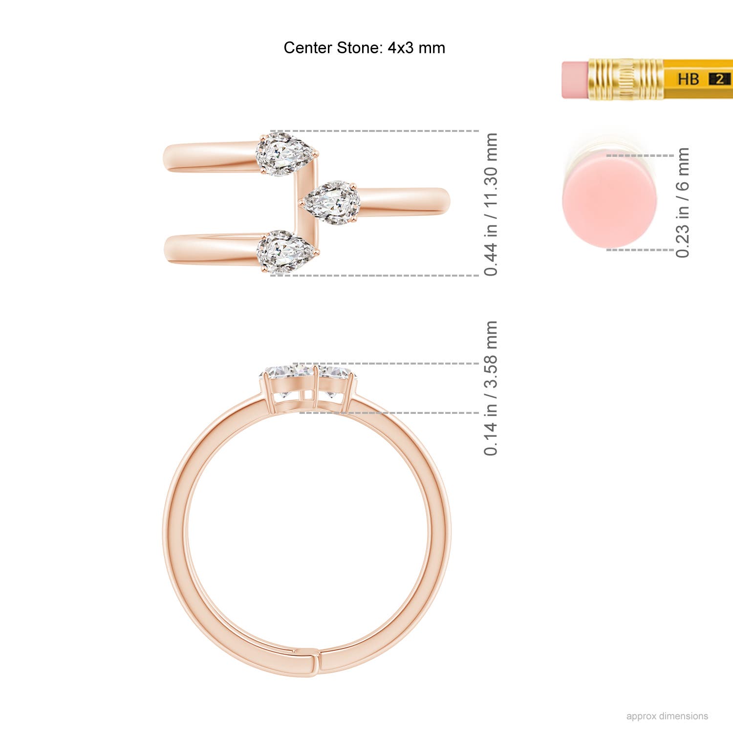 I-J, I1-I2 / 0.63 CT / 14 KT Rose Gold