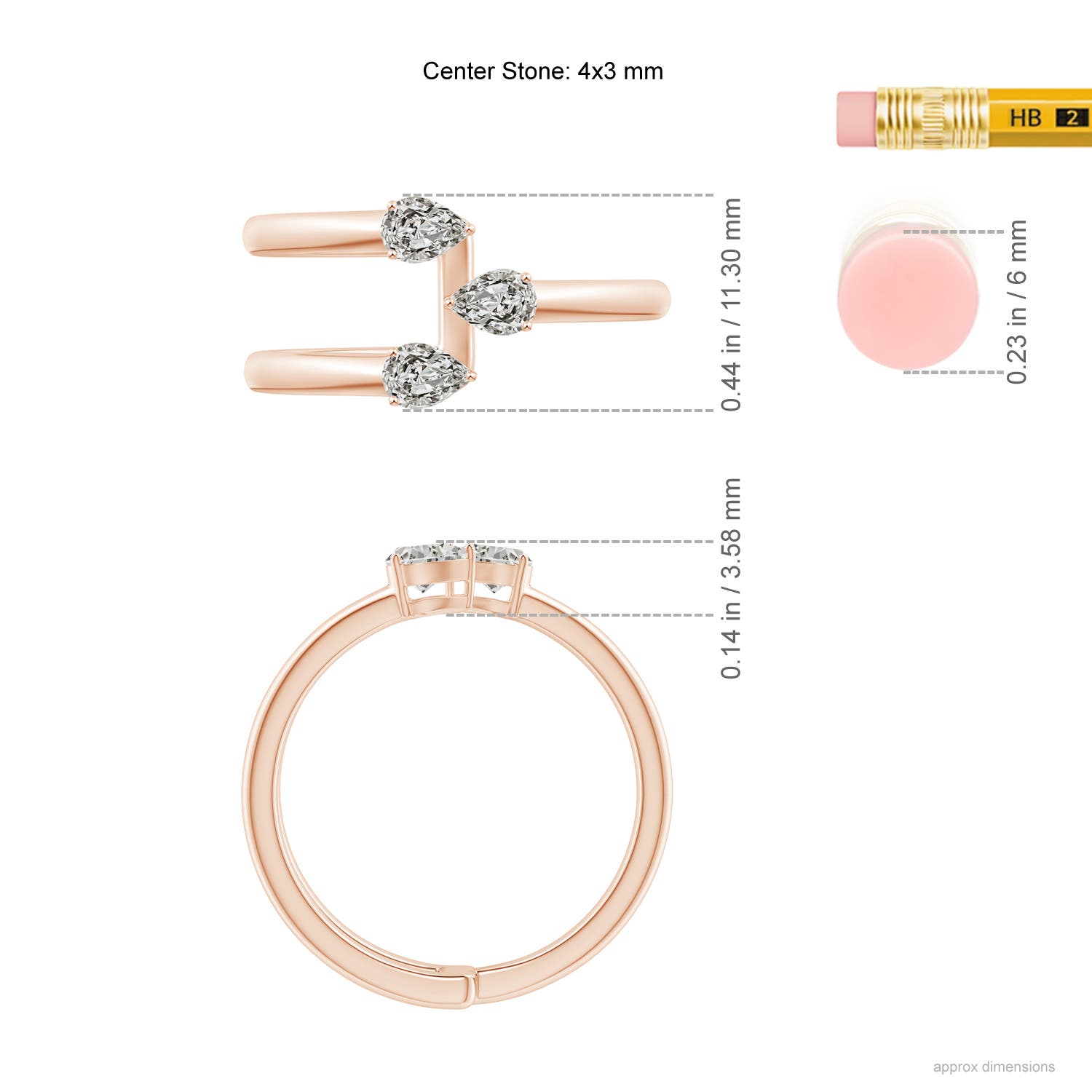 K, I3 / 0.63 CT / 14 KT Rose Gold