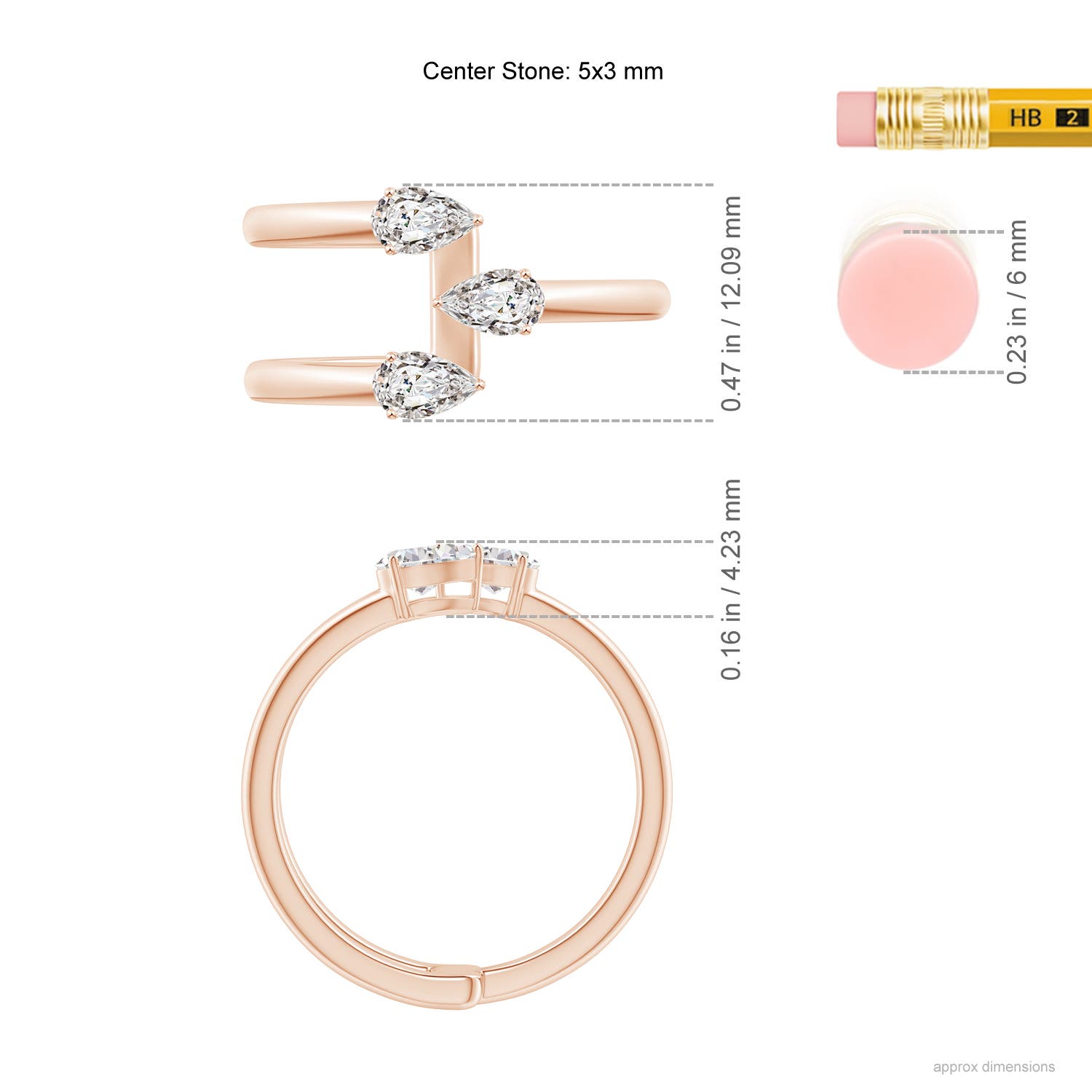 I-J, I1-I2 / 0.6 CT / 14 KT Rose Gold