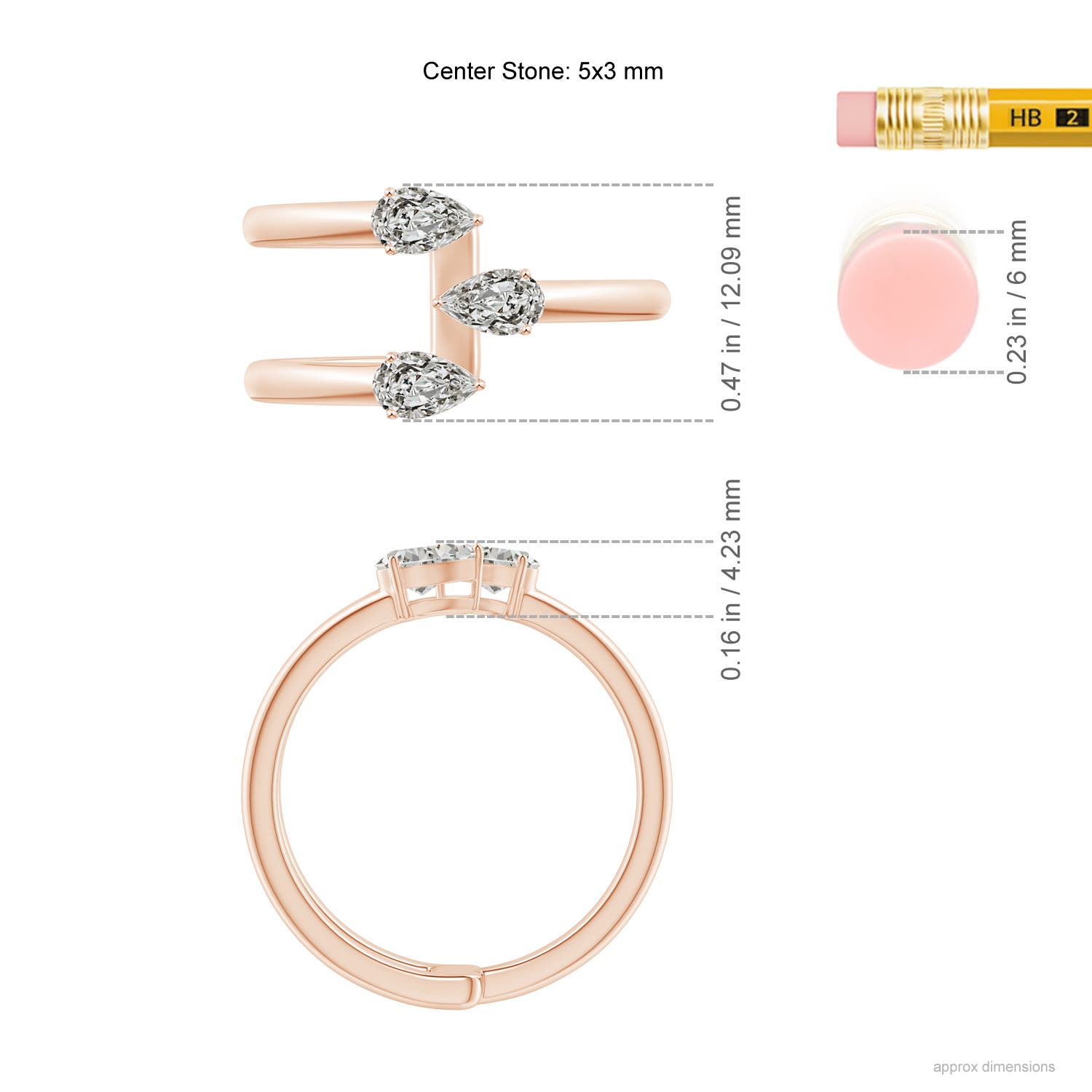 K, I3 / 0.6 CT / 14 KT Rose Gold