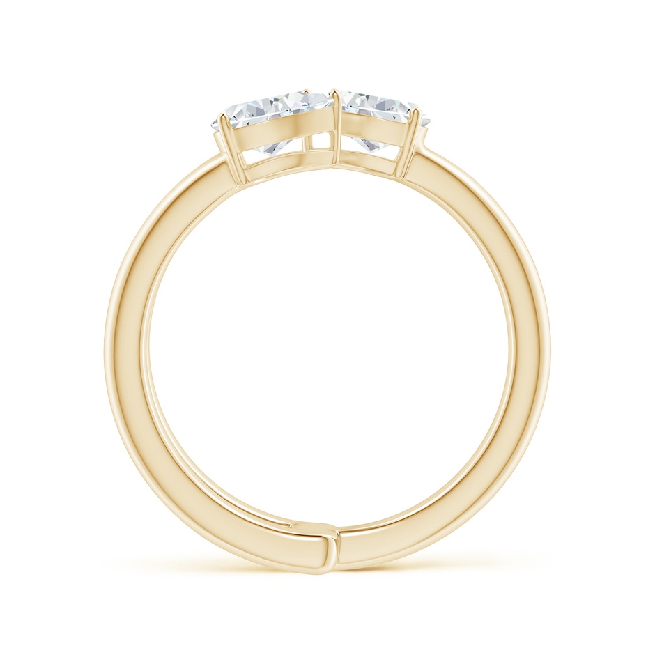 6x4mm GVS2 Pear-Shaped Diamond Three Stone Open Ring in Yellow Gold side-1