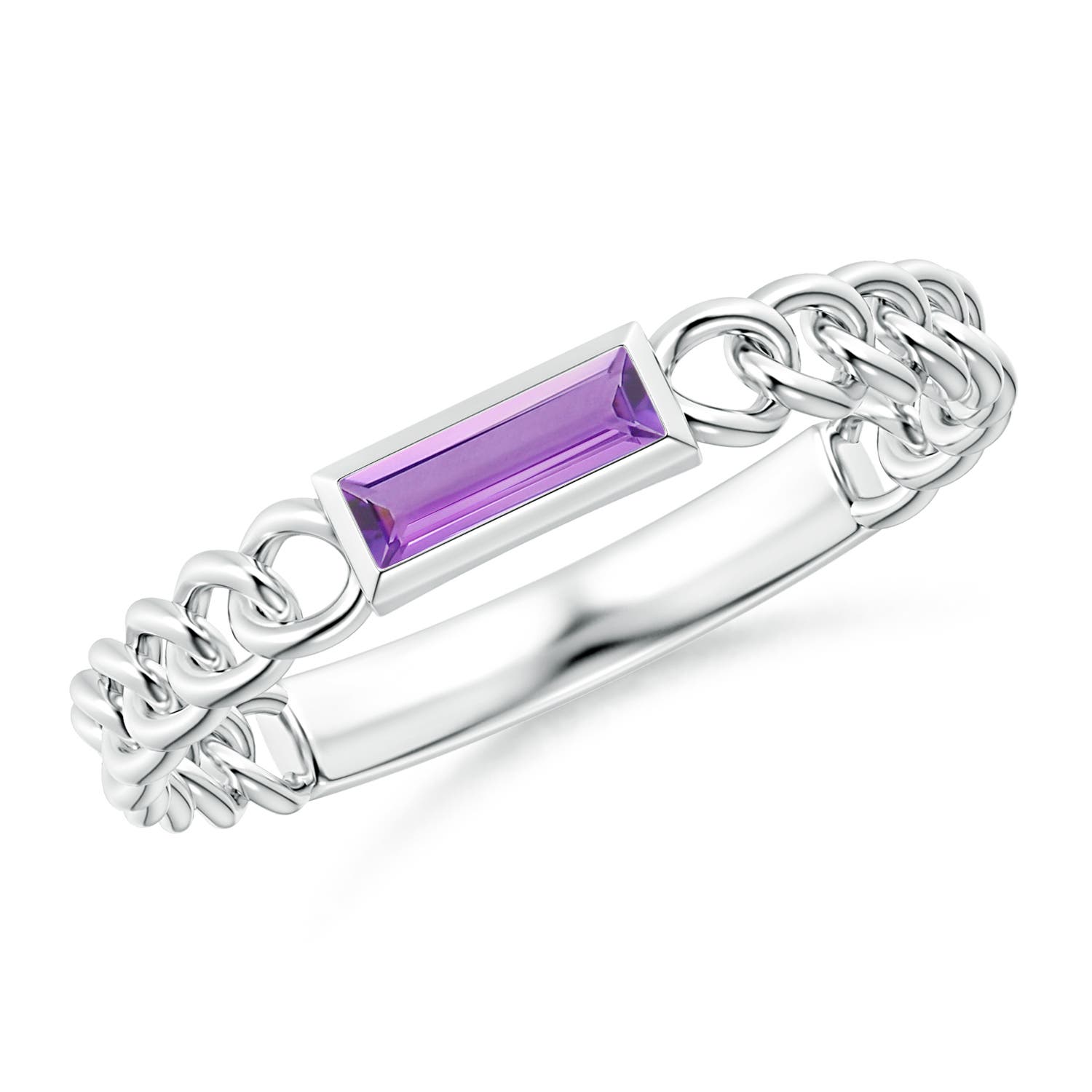 A - Amethyst / 0.18 CT / 14 KT White Gold