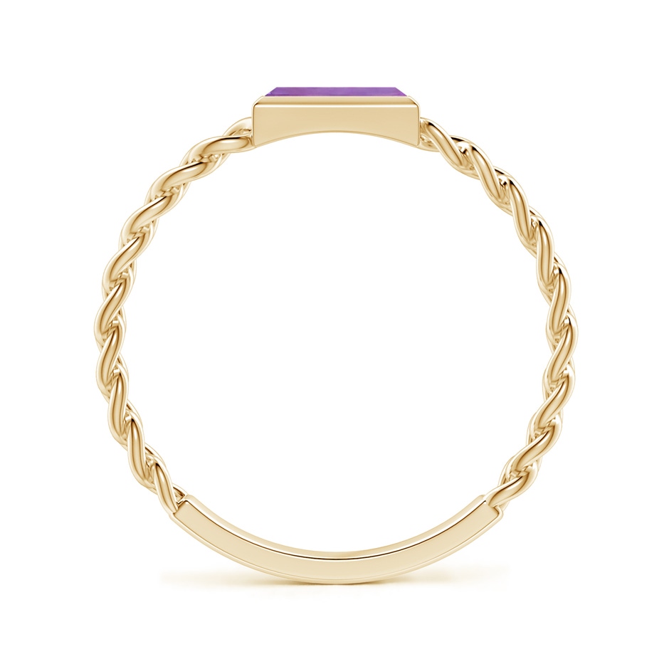 6x2mm A Bezel-Set Baguette Amethyst Solitaire Curb Link Ring in Yellow Gold side-1