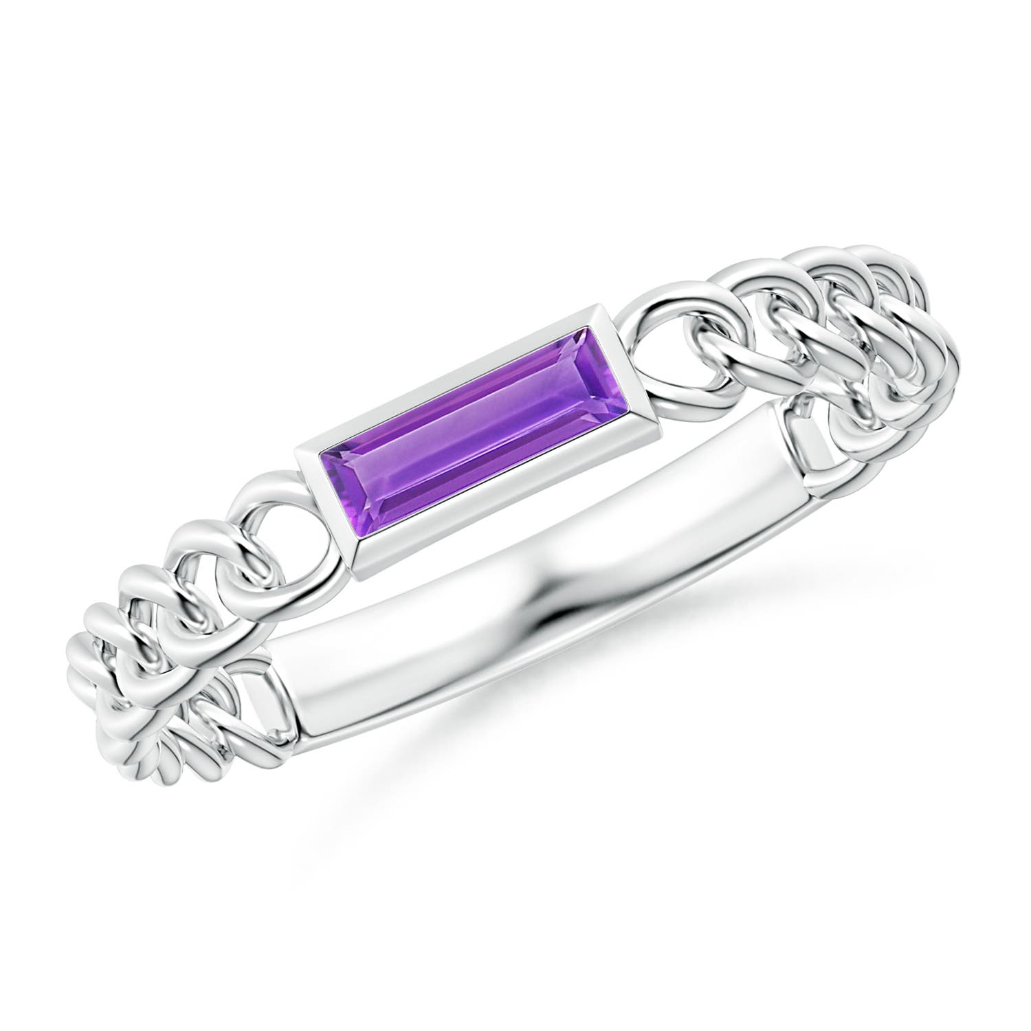AA - Amethyst / 0.18 CT / 14 KT White Gold
