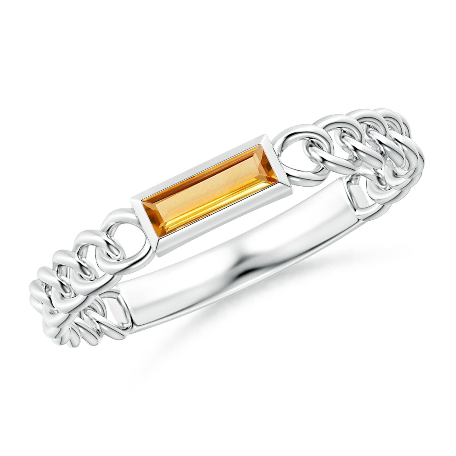 A - Citrine / 0.18 CT / 14 KT White Gold