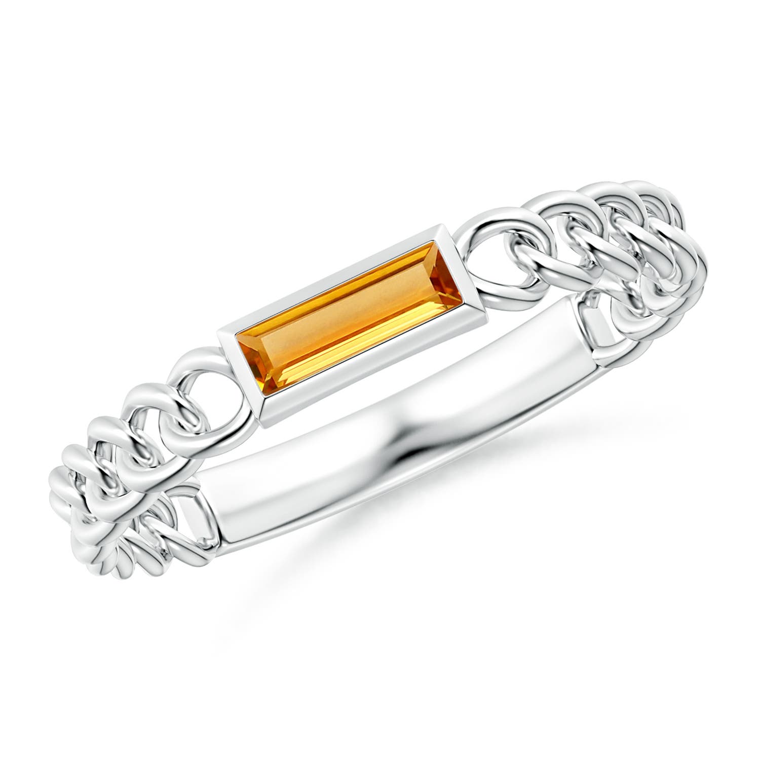 AA - Citrine / 0.18 CT / 14 KT White Gold